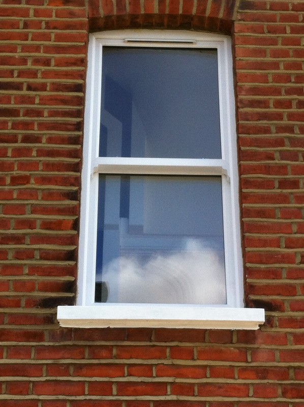 uPVC sash window on Victorian red brick house in Abingdon
